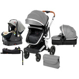 Multifunction 5-IN-1 Baby Stroller Portable Pram High Landscape Infant Cart Luxury Baby Carriage With Car Seat Base