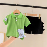 Toddler Baby Boys Cute Dinosaur T-shirt & Shorts 2Pc Set. Age 9M-5Yrs