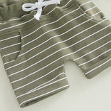 Boys 2PC Sleeveless Hooded Tank Top & Striped Shorts Sets