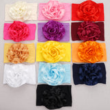 New Born Baby Girl Nylon Headband Wraps With Chiffon Flower (Packs of 13 & 15)