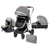 Multifunction 5-IN-1 Baby Stroller Portable Pram High Landscape Infant Cart Luxury Baby Carriage With Car Seat Base