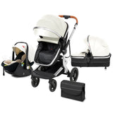 Multifunction 5-IN-1 Baby Stroller Portable Pram High Landscape Infant Cart Luxury Baby Carriage With Car Seat Base