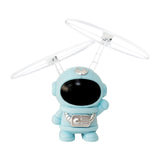 Flying Robot Astronaut. High-Tech Interactive Hand-Controlled Drone With Dual Wings with Lights