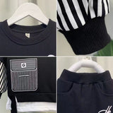 Boys Urban Style, Long Sleeve Striped Sweater and Pants Set. (Striped Sweater available by itself)