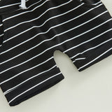 Boys 2PC Sleeveless Hooded Tank Top & Striped Shorts Sets