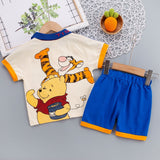 2-Piece Summer Cartoon Polo Shirt & Shorts Set. Ages 12M-5T