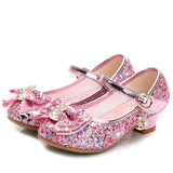 Princess Kitty Heels Leather Glitter Shoes for Girls