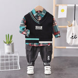 Baby Boys Stylish 3pc Set. Vest/Cardigan, Shirt, & Pants. Ages 9M-4T