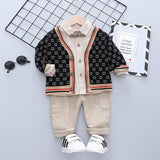 Baby Boys Stylish 3pc Set. Vest/Cardigan, Shirt, & Pants. Ages 9M-4T