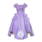 Princess Birthday Party Ball Gown With Puff Sleeve & Accessories.