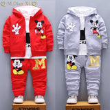 Boys Cute 3Pc Mickey Hooded Sweater, shirt & Pants Set