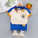 2-Piece Summer Cartoon Polo Shirt & Shorts Set. Ages 12M-5T