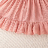 Girls Summer Sleeveless Lace Sash & Ruffles Dress. Ages 4T-7