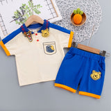 2-Piece Summer Cartoon Polo Shirt & Shorts Set. Ages 12M-5T