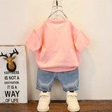 Boy's 2pc, T-shirt & Denim Shorts Summer set.