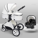 New 3 IN 1 Baby Stroller With Car Seat Option. Multi-functional, High Landscape, Foldable, Reclinable & Light Weight