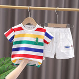 Baby Boys Cute Cartoon Dinosaur Fashion T-shirt, Shorts & Bag Combo Set