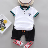 Boys 2Pc Short-sleeve Polo & Shorts Summer Set.