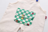 Baby Boy Cute 2pc Plaid Shirt & Short Overalls Set. Ages 9M-5T