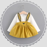 Baby Girls Rabbit Style Long Sleeve Princess Flower Dress