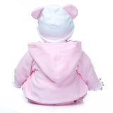 Pretty In Pink, 22" Beautiful Baby Girl Reborn Baby Doll in Teddy Bear Outfit.