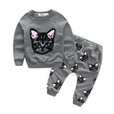 Toddler Girl Kitty Sweatshirt and Pants Set