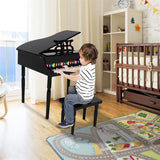 Wooden Toys 30-key Children's Wooden Piano with Music Stand