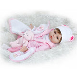 Pretty In Pink, 22" Beautiful Baby Girl Reborn Baby Doll in Teddy Bear Outfit.