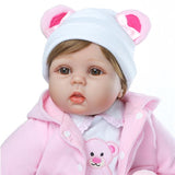 Pretty In Pink, 22" Beautiful Baby Girl Reborn Baby Doll in Teddy Bear Outfit.