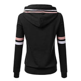 Girls Hooded Stripe Pullover Sweatshirt With Pockets