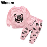 Toddler Girl Kitty Sweatshirt and Pants Set